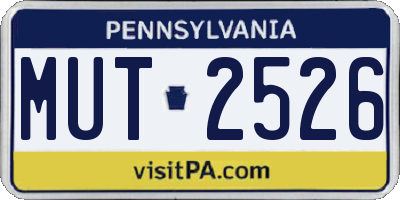 PA license plate MUT2526
