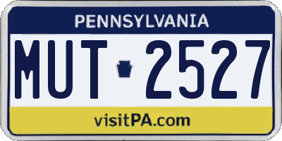 PA license plate MUT2527