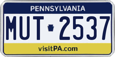 PA license plate MUT2537