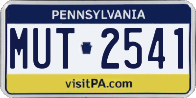 PA license plate MUT2541