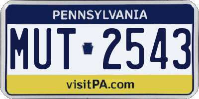 PA license plate MUT2543
