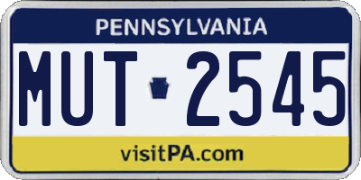PA license plate MUT2545