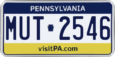 PA license plate MUT2546