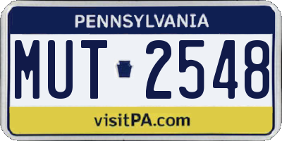 PA license plate MUT2548