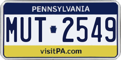 PA license plate MUT2549