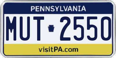 PA license plate MUT2550