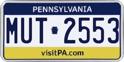 PA license plate MUT2553