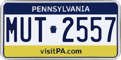 PA license plate MUT2557