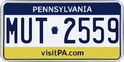 PA license plate MUT2559