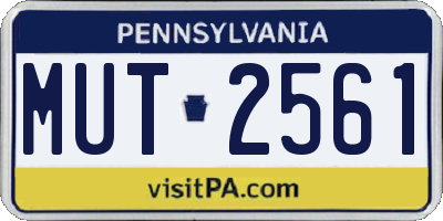 PA license plate MUT2561