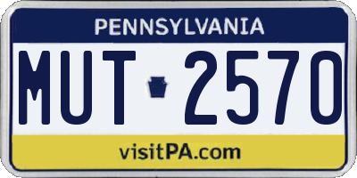 PA license plate MUT2570