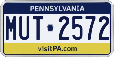 PA license plate MUT2572