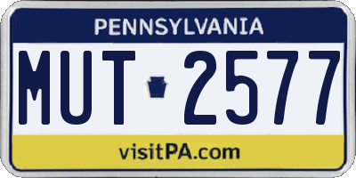 PA license plate MUT2577