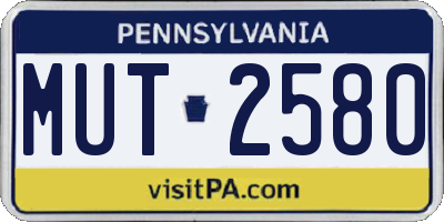 PA license plate MUT2580