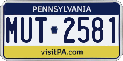 PA license plate MUT2581
