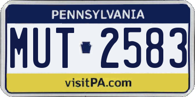 PA license plate MUT2583