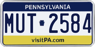 PA license plate MUT2584