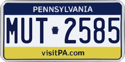 PA license plate MUT2585