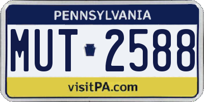 PA license plate MUT2588