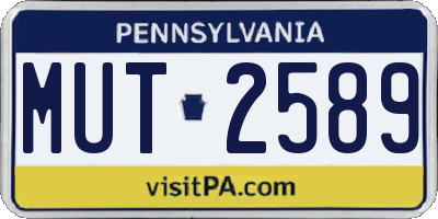 PA license plate MUT2589