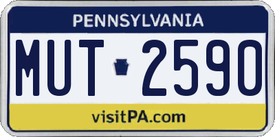 PA license plate MUT2590
