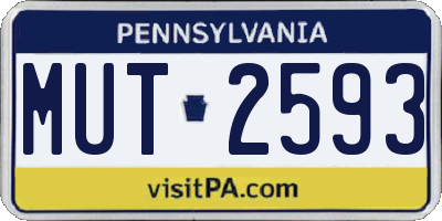 PA license plate MUT2593