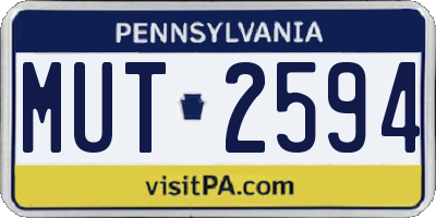 PA license plate MUT2594
