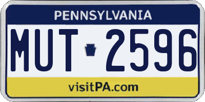 PA license plate MUT2596