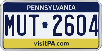 PA license plate MUT2604