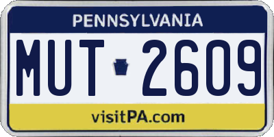 PA license plate MUT2609