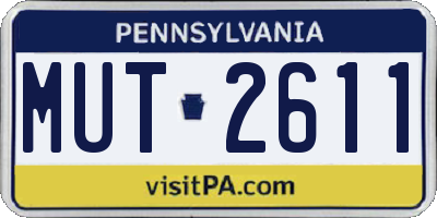 PA license plate MUT2611
