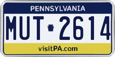 PA license plate MUT2614