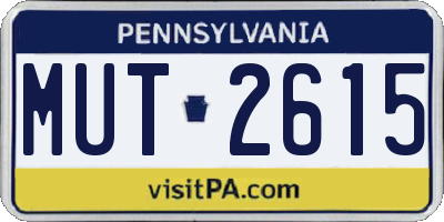 PA license plate MUT2615
