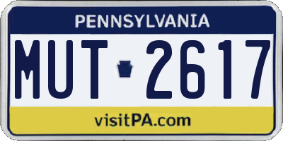 PA license plate MUT2617