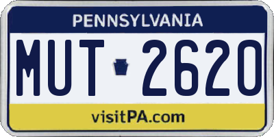 PA license plate MUT2620