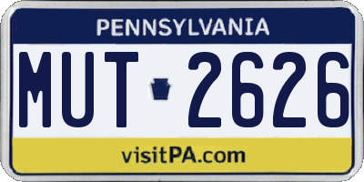 PA license plate MUT2626
