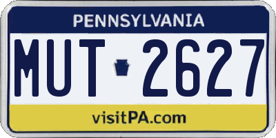 PA license plate MUT2627