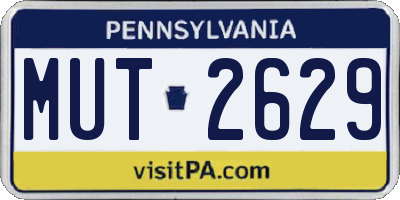 PA license plate MUT2629