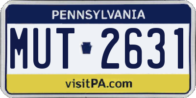 PA license plate MUT2631