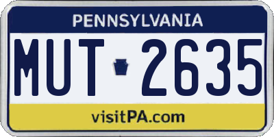 PA license plate MUT2635