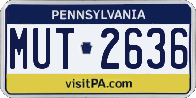 PA license plate MUT2636