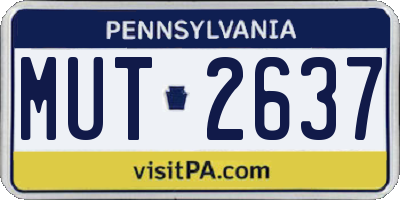 PA license plate MUT2637
