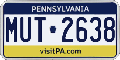 PA license plate MUT2638
