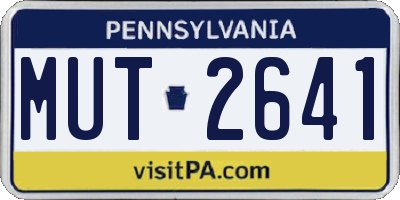 PA license plate MUT2641