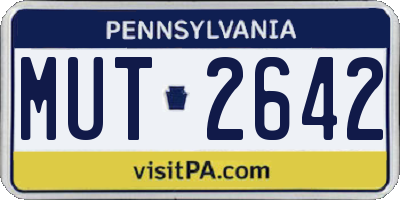 PA license plate MUT2642