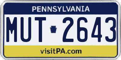 PA license plate MUT2643