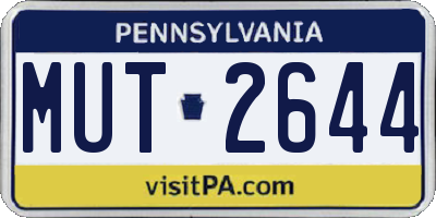 PA license plate MUT2644