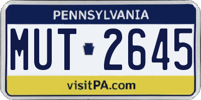 PA license plate MUT2645