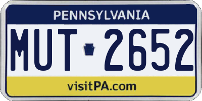 PA license plate MUT2652