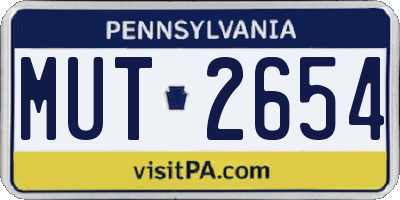 PA license plate MUT2654
